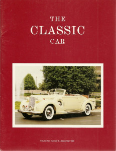 THE CLASSIC CAR 1993 SEPT - '38 12 PACKARD CONV COUPE, '36 ADILLAC V12 CONV